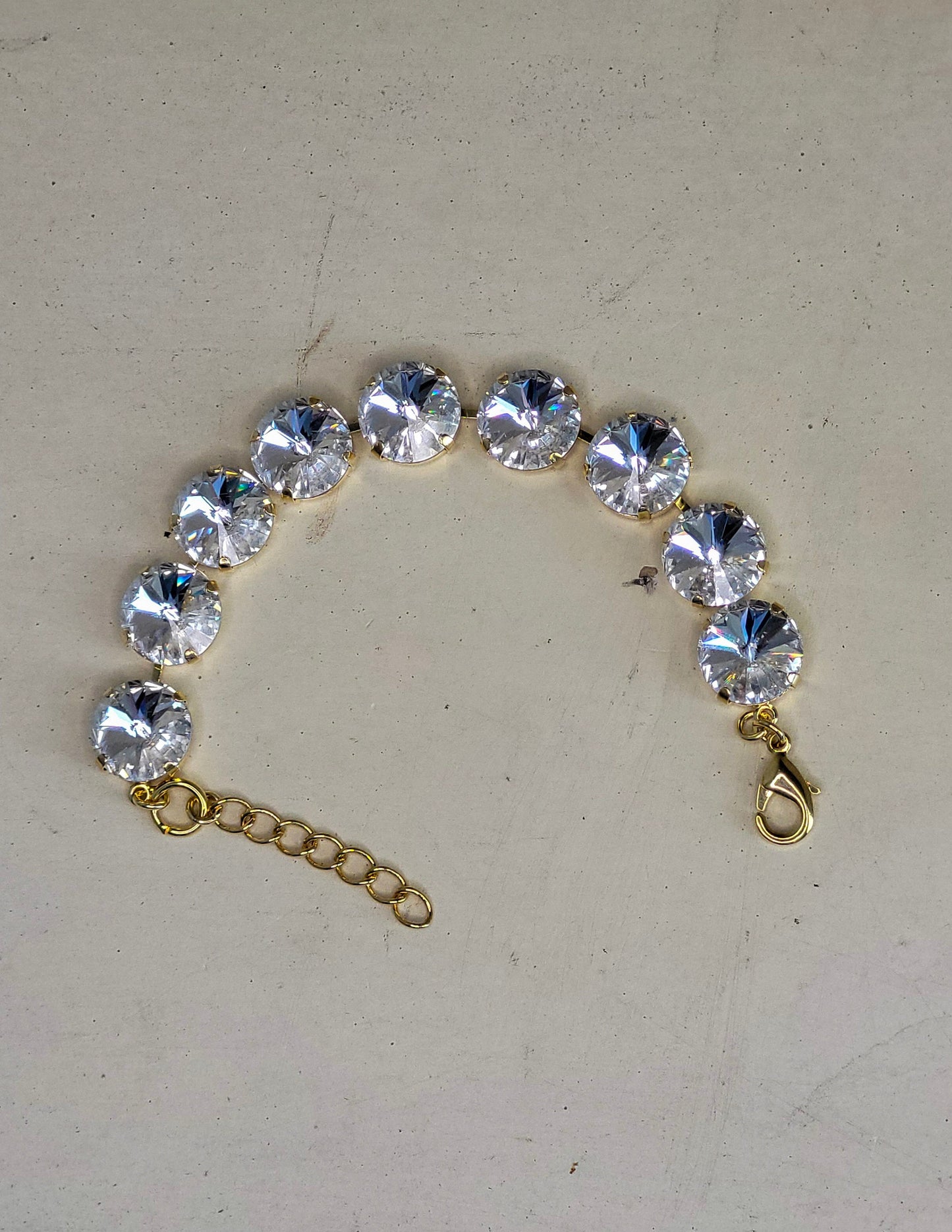 Tennis Bracelet - Bridal Jewelry - April Birthstone, large Rivoli crystals
