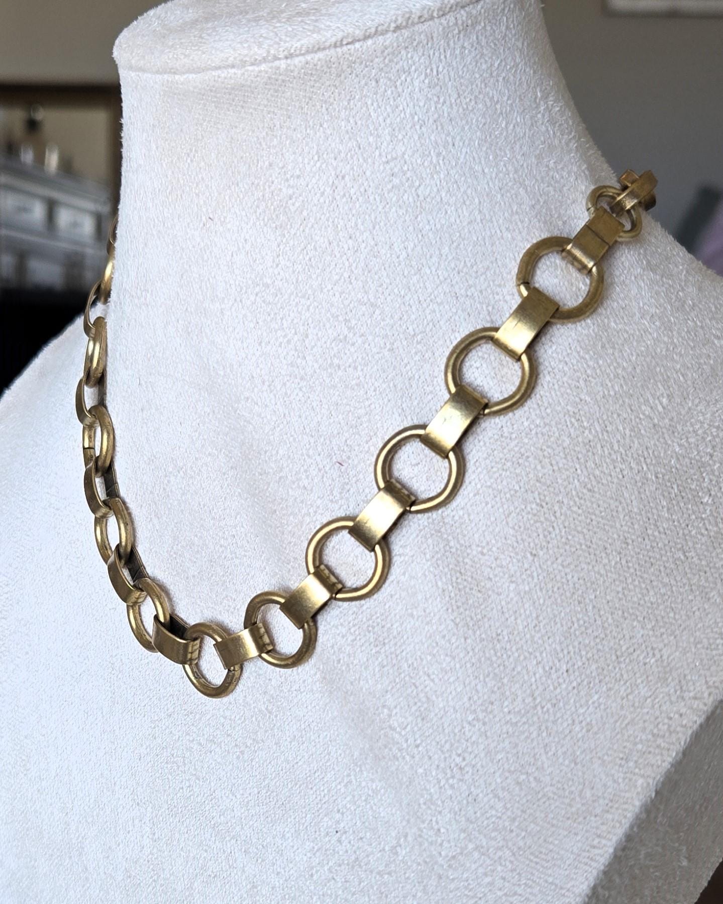 Large Link, Stainless Steel Choker Necklace- Chunky Gold or Silver Chain, -Large Chunky Chain-Handmade Custom Jewelry