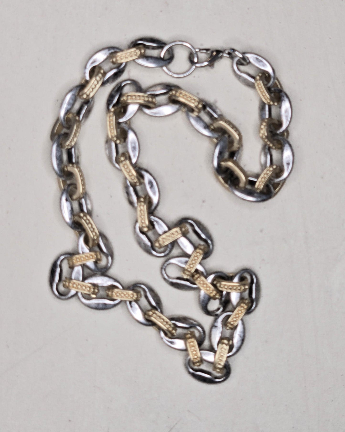 Chunky Mixed Metal Chain Bracelet- Customized Jewelry - Layering Bracelet, Two Tone Bracelet Matching Necklace and Bracelet