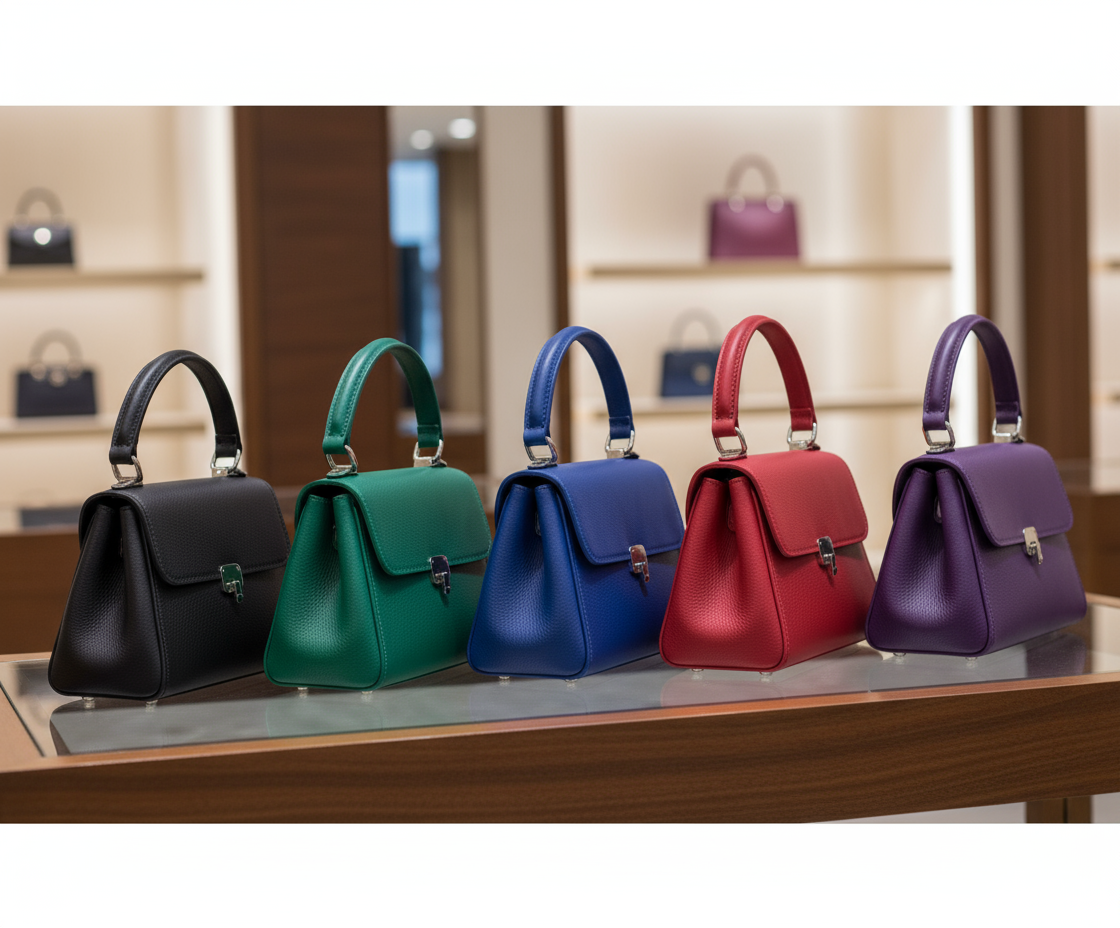 Handcrafted Black Top Grain Leather Handbag