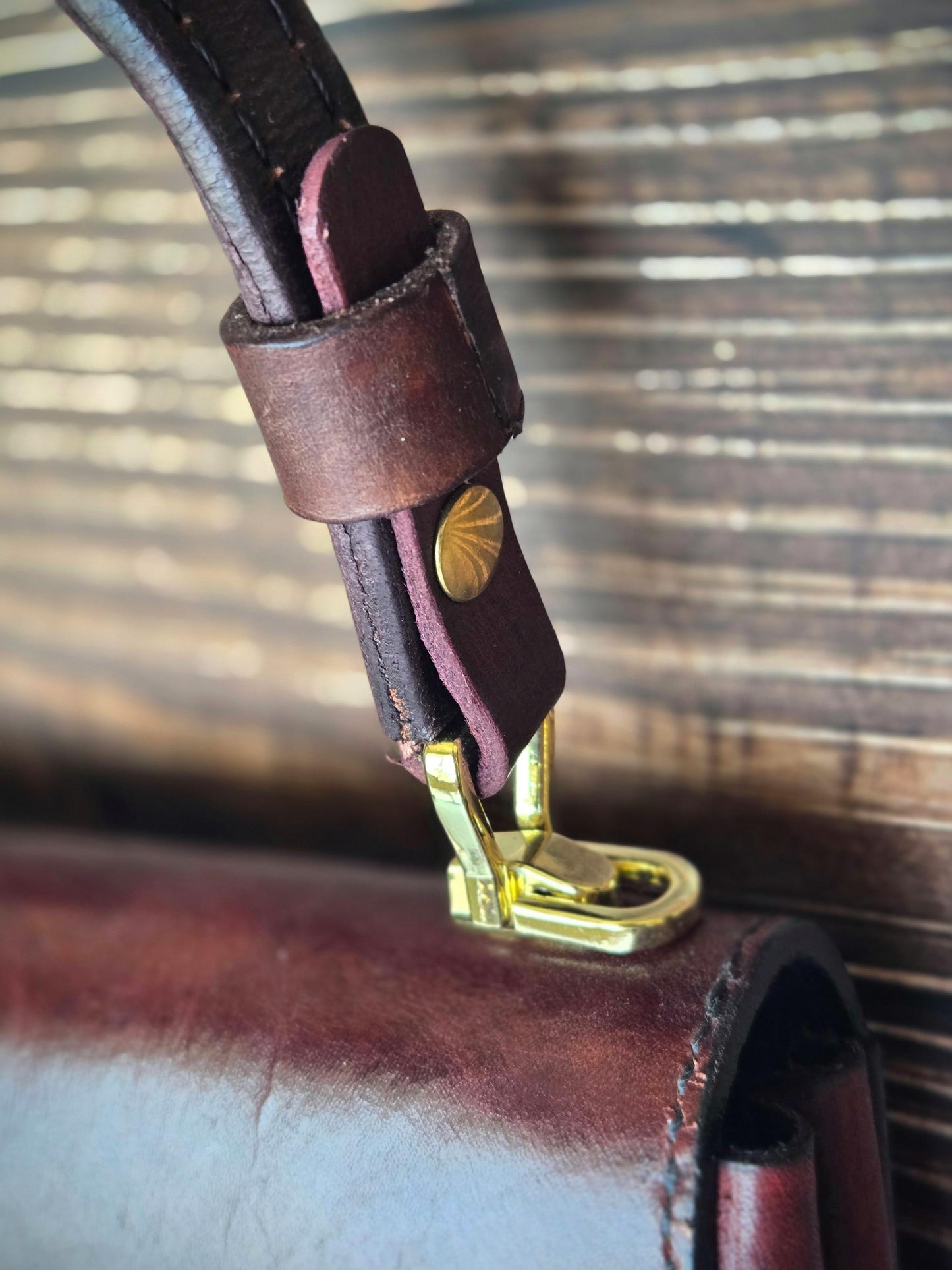 Hand Stitched, Full Grain, Brown Leather Handbag - Handcrafted Purse