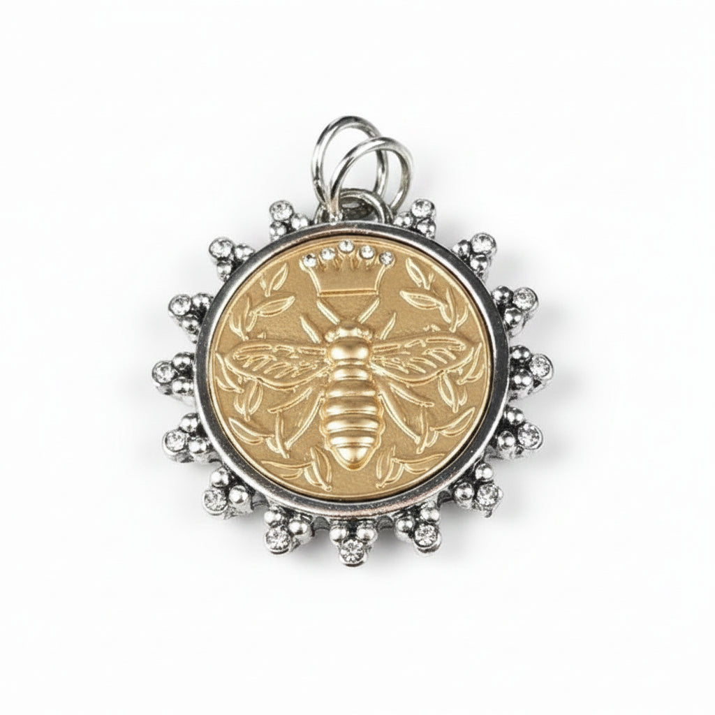 Queen Bee Pendant on Ball Chain Necklace, Handmade Personalized Necklace