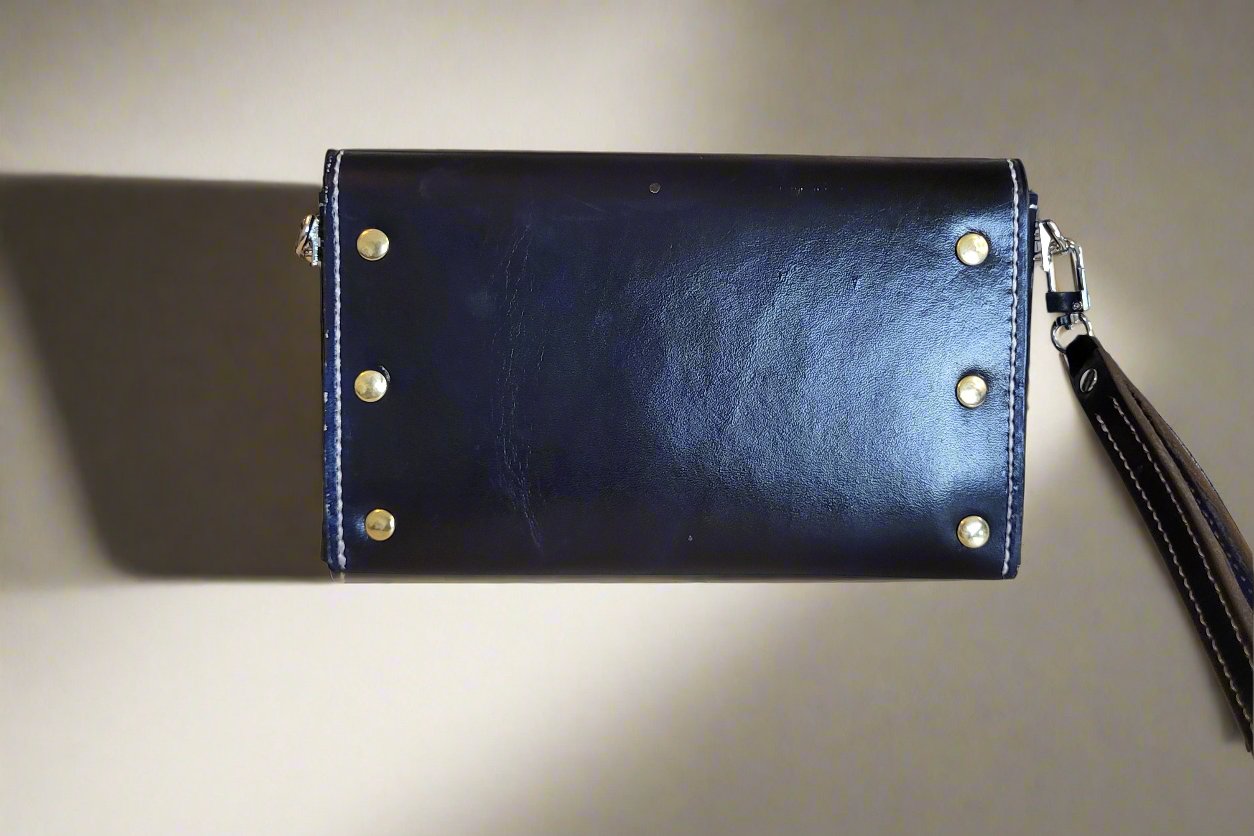 Black Leather Wristlet