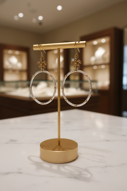 Vintage Glam Mixed-Metal Statement Hoop Earrings