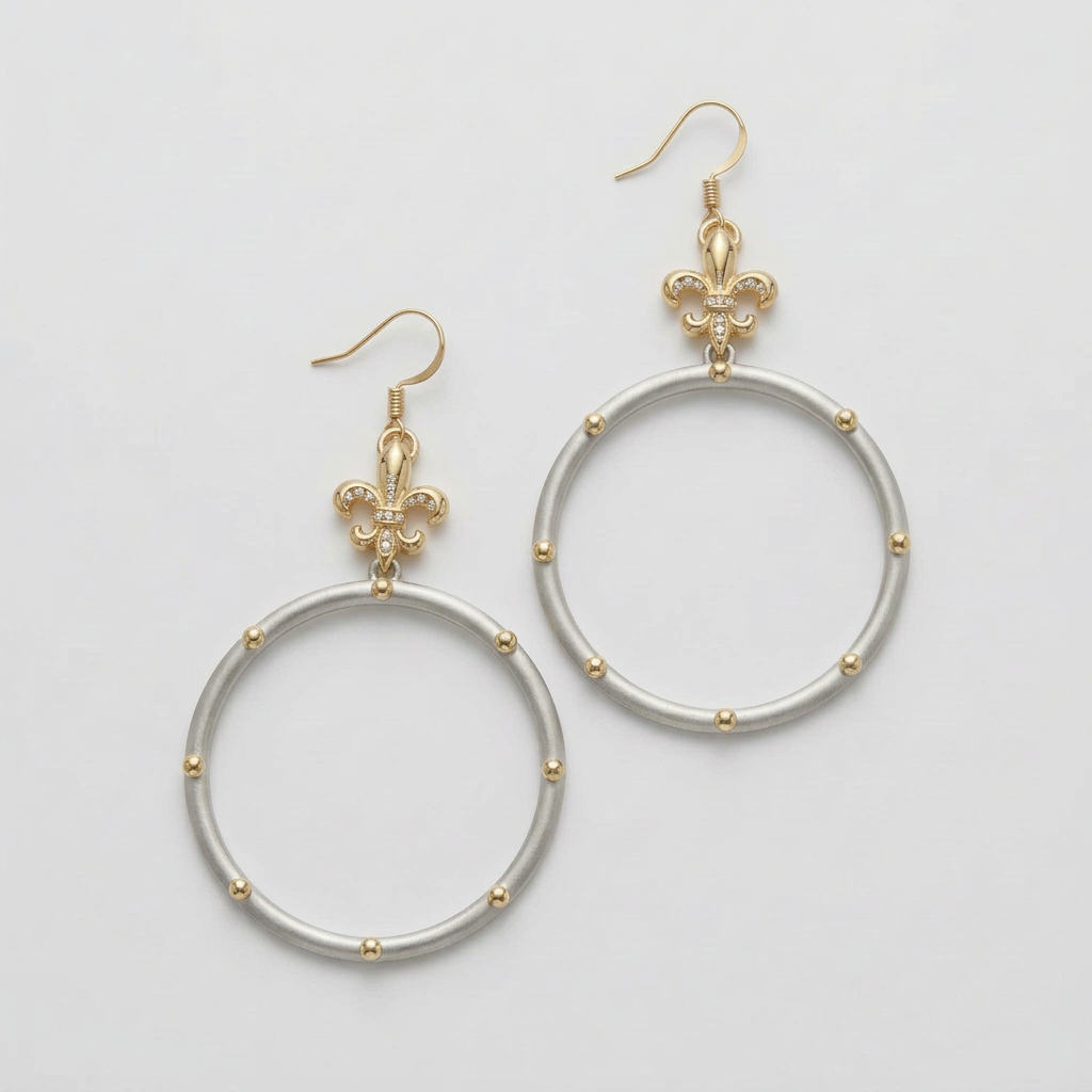 Vintage Glam Mixed-Metal Statement Hoop Earrings