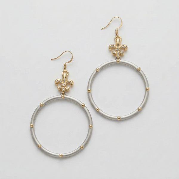 Vintage Glam Mixed-Metal Statement Hoop Earrings