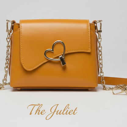 Heart-Lock Leather Shoulder Bag