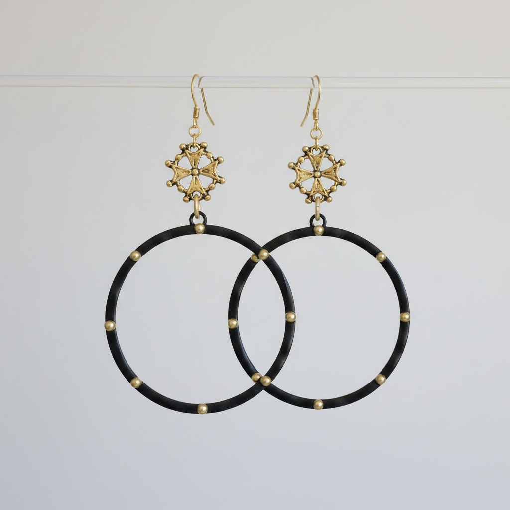 Vintage Glam Mixed-Metal Statement Hoop Earrings
