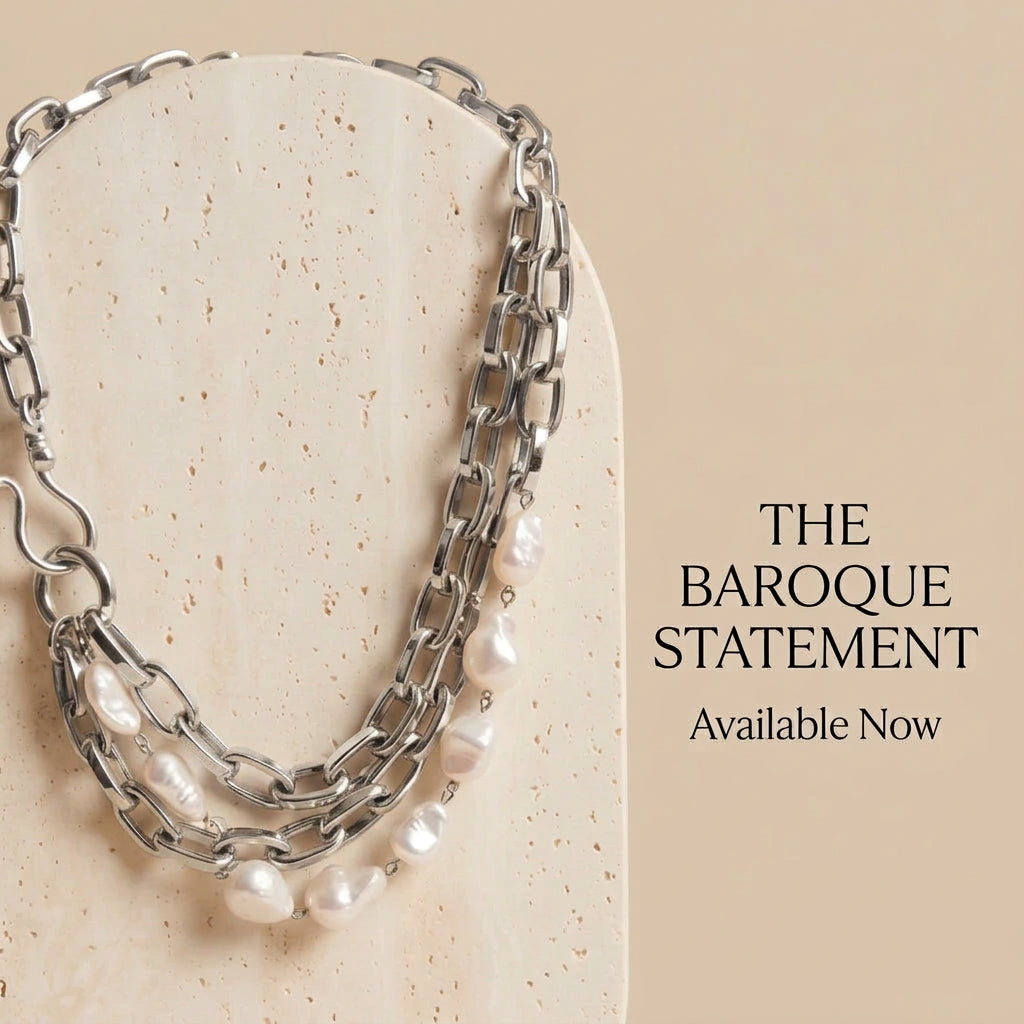 Elegant Baroque Pearl Multi-Strand Choker: Luxurious Gold Statement Necklace for Special Occasions