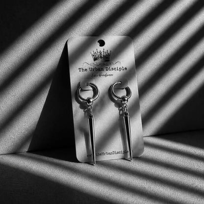 Silver Spike Drop Earrings | Edgy Silver-Tone Statement Earrings
