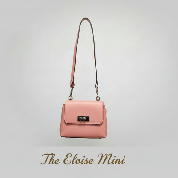 Blush Pink Leather Shoulder Bag – Handmade Vintage Glam Mini Handbag