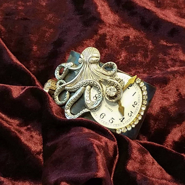 Steampunk Kraken, Octopus Cuff Bracelet, One of A Kind Artisan Jewelry