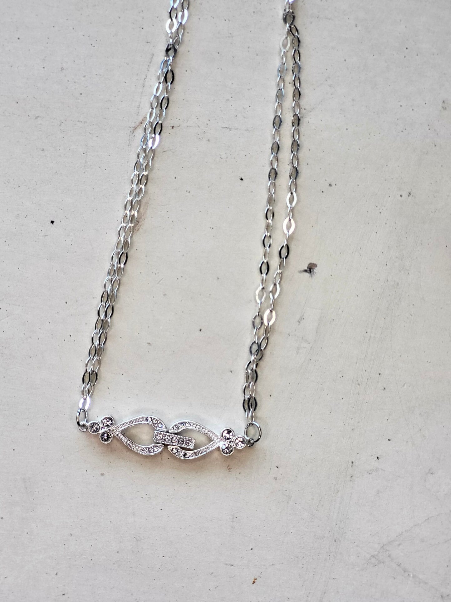 Elegant Double Strand Choker: 925 Sterling Silver with Stunning Swarovski Crystal Closure, Choker Necklace, bridal jewelry, holiday gift