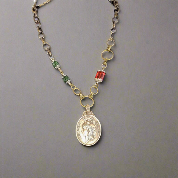 Roman Coin Medallion Necklace, One Of A Kind Necklace