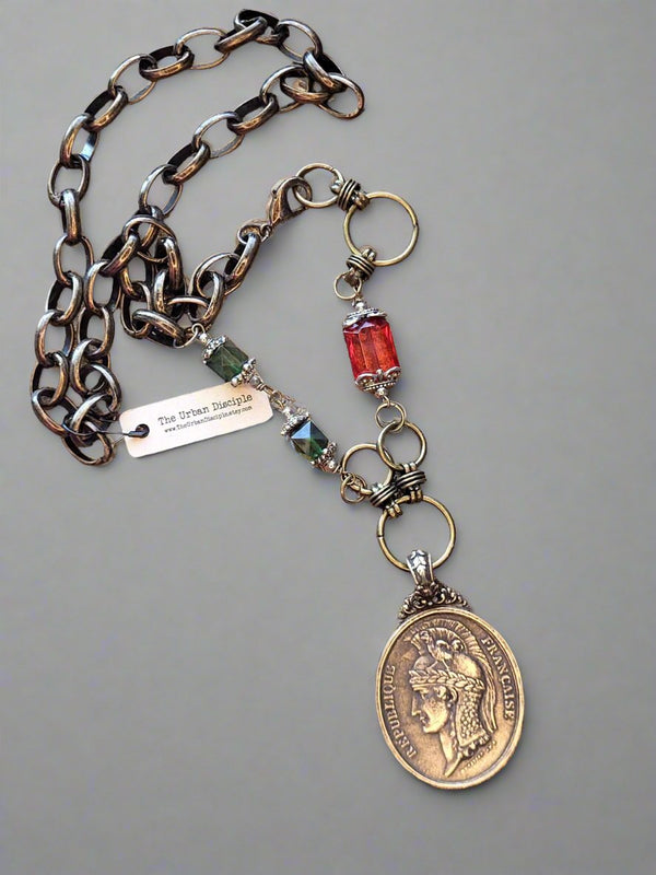 Roman Coin Medallion Necklace, One Of A Kind Necklace