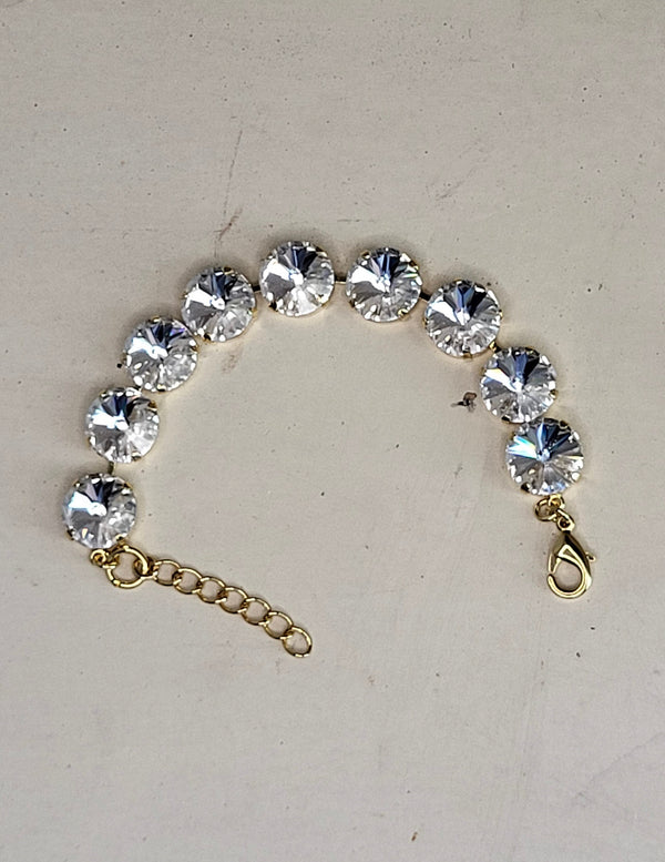 Sparkling Rivoli Crystal Tennis Bracelet - Bridal Jewelry - April Birthstone