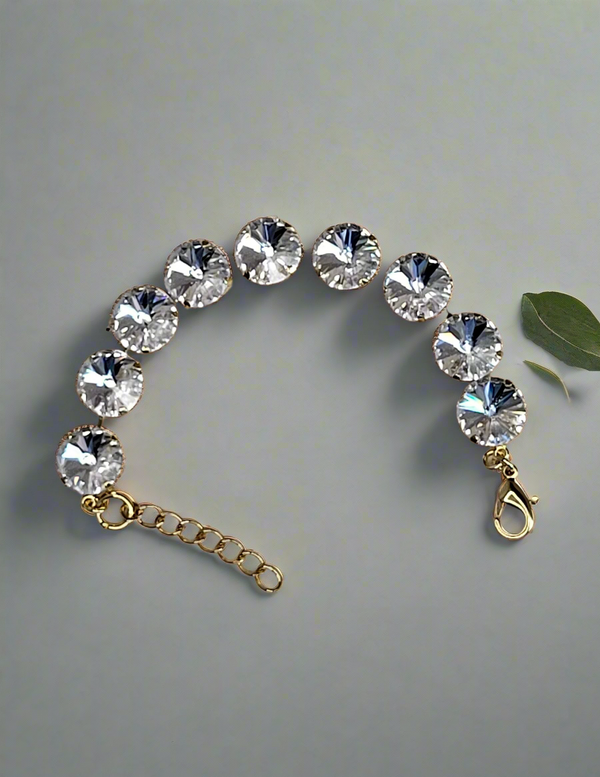 Tennis Bracelet - Bridal Jewelry - April Birthstone, large Rivoli crystals