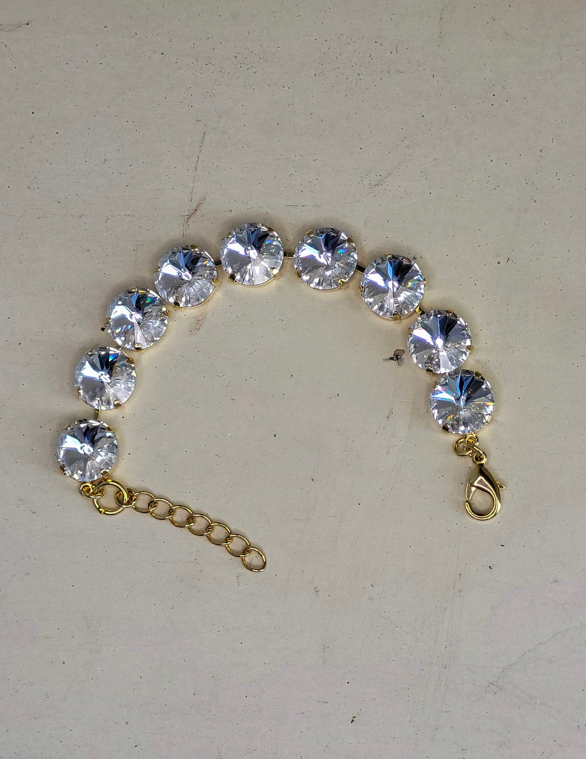 Sparkling Rivoli Crystal Tennis Bracelet - Bridal Jewelry - April Birthstone