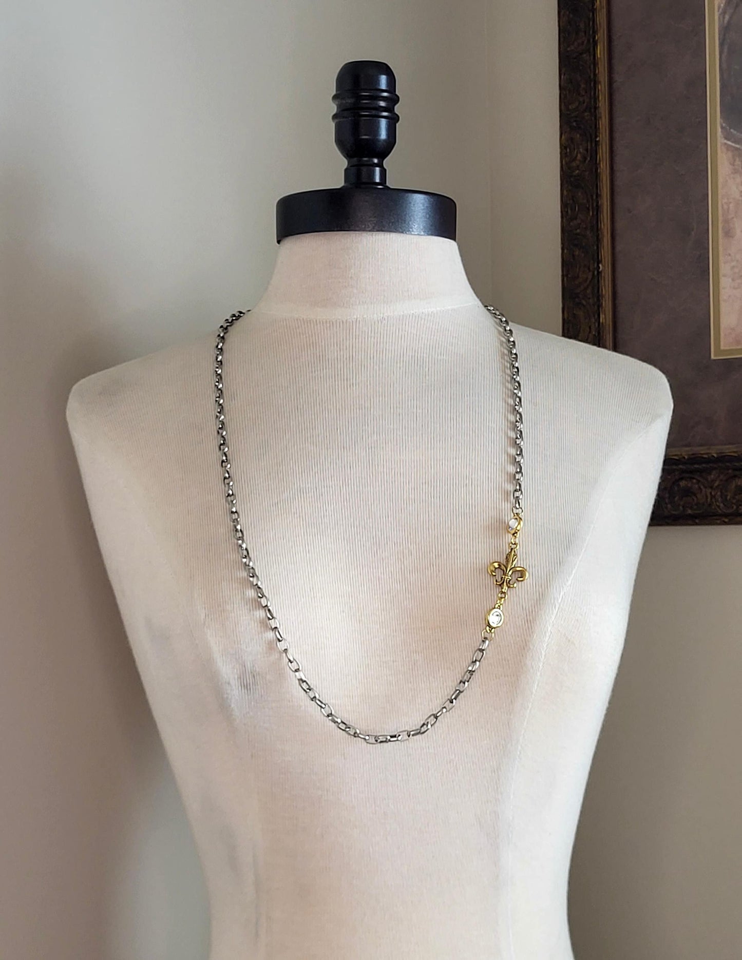 Delicate Statement Necklace with Sparkling Swarovski Crystals- Layering Necklace