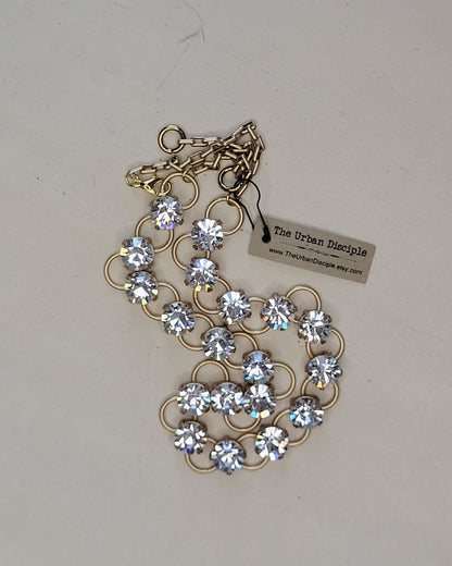 Handmade Glam Necklace featuring Stunning 10mm Swarovski Crystals