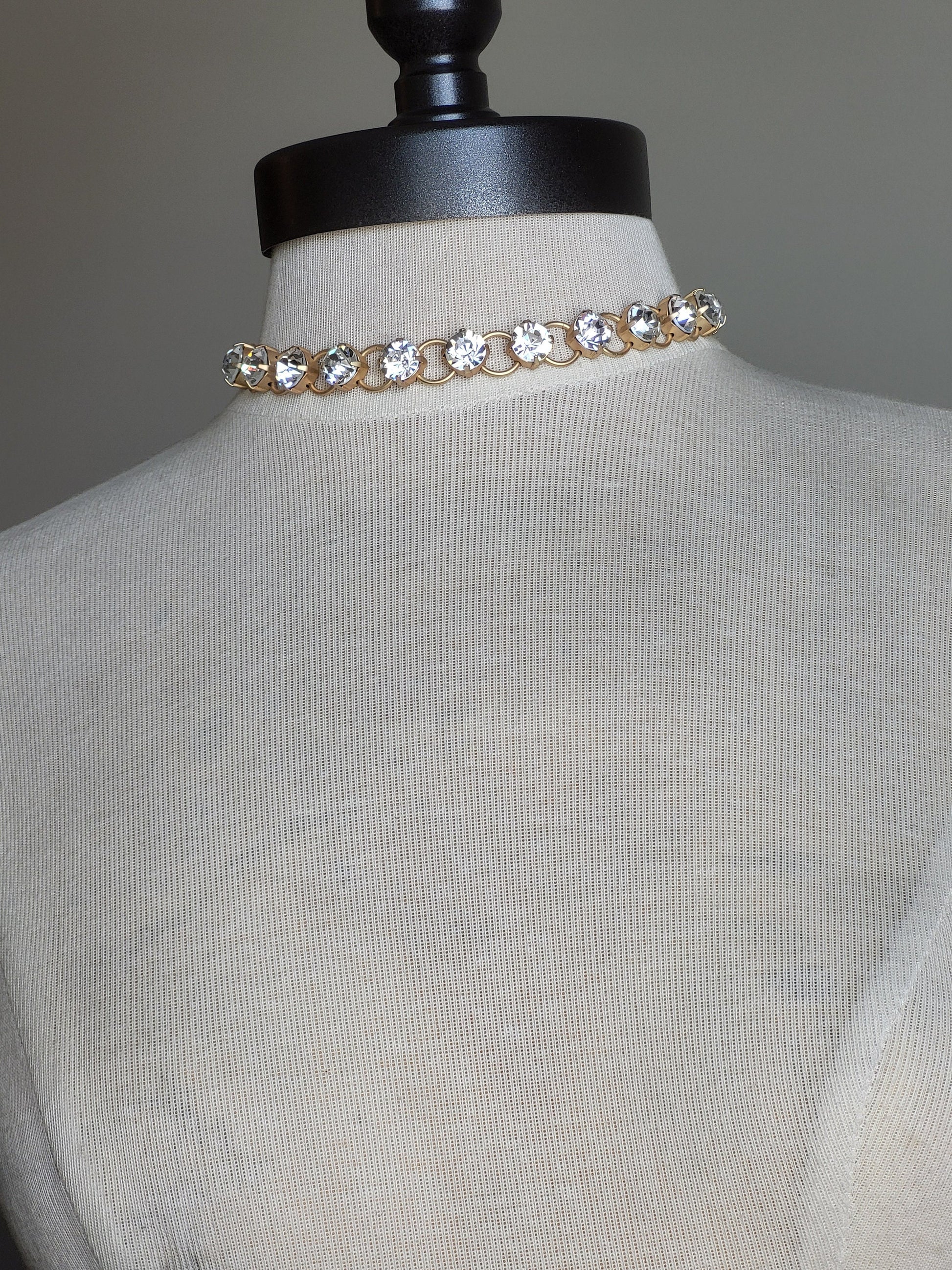 Handmade Glam Necklace featuring Stunning 10mm Swarovski Crystals