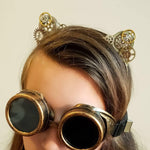 BESTSELLER Steampunk cat ears Headband with gears, cat cosplay metal headband cat costume