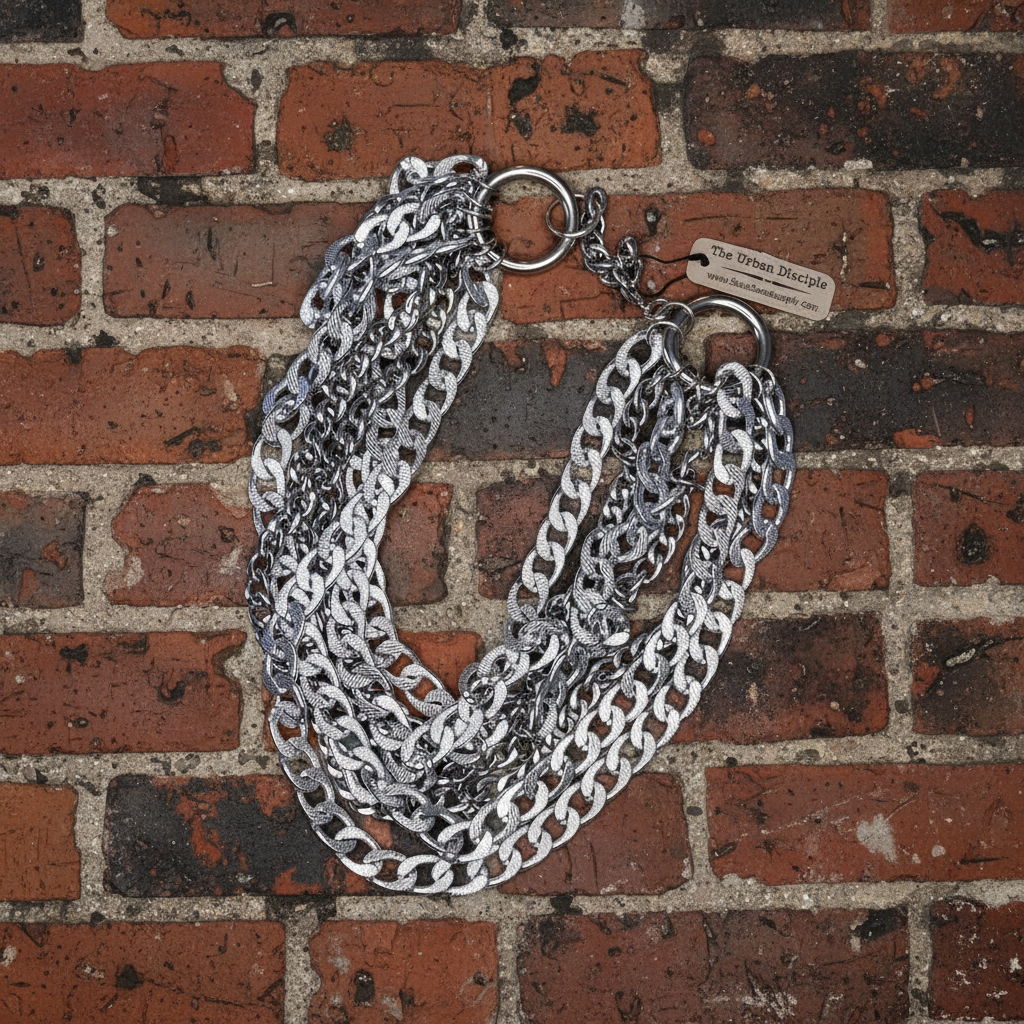 Chunky Silver Cuban Curb Chain Choker: Stainless Steel O-Ring Necklace