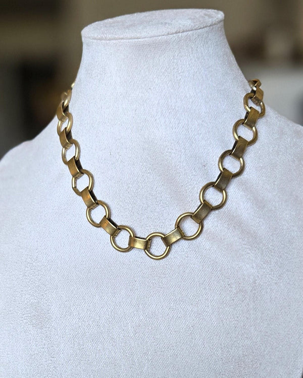 Large Link, Stainless Steel Choker Necklace- Chunky Gold or Silver Chain, -Large Chunky Chain-Handmade Custom Jewelry