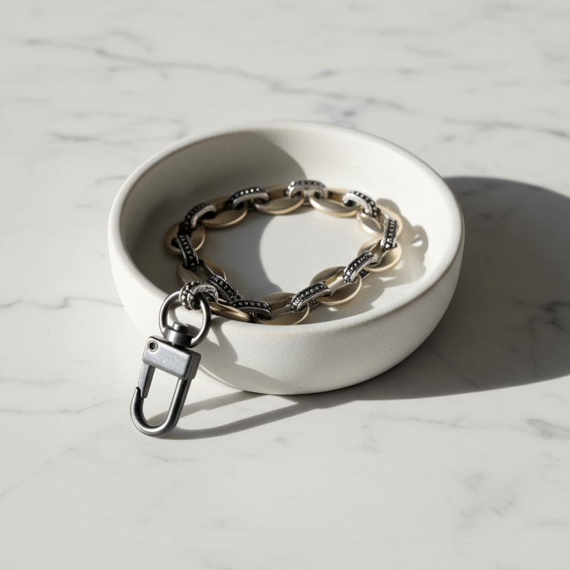 Chunky Mixed Metal Chain Bracelet- Customized Jewelry - Layering Bracelet, Two Tone Bracelet Matching Necklace and Bracelet