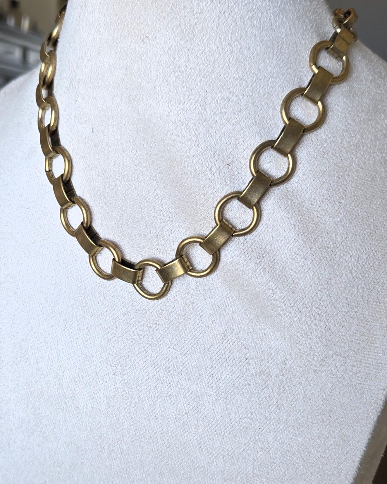 Large Link, Stainless Steel Choker Necklace- Chunky Gold or Silver Chain, -Large Chunky Chain-Handmade Custom Jewelry
