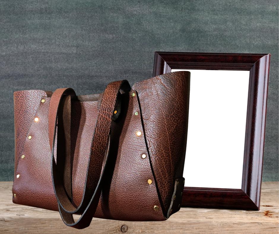 Large Brown Leather Tote - Handcrafted Genuine Buffalo Leather Tote