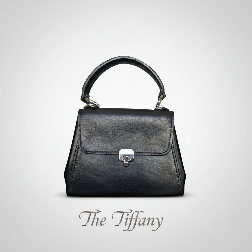 Handcrafted Black Top Grain Leather Mini Handbag