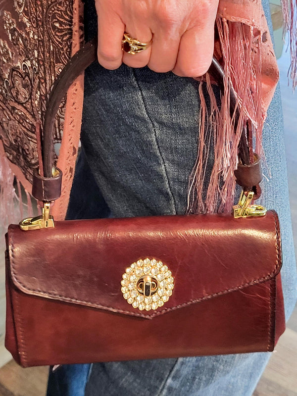Handstitched, Full Grain, Brown Leather Handbag - Handcrafted Purse