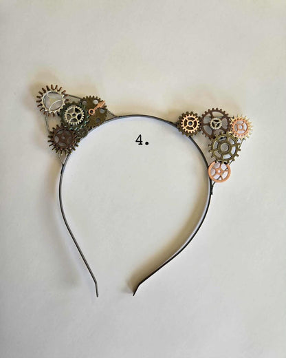 BESTSELLER Steampunk cat ears Headband with gears, cat cosplay metal headband cat costume