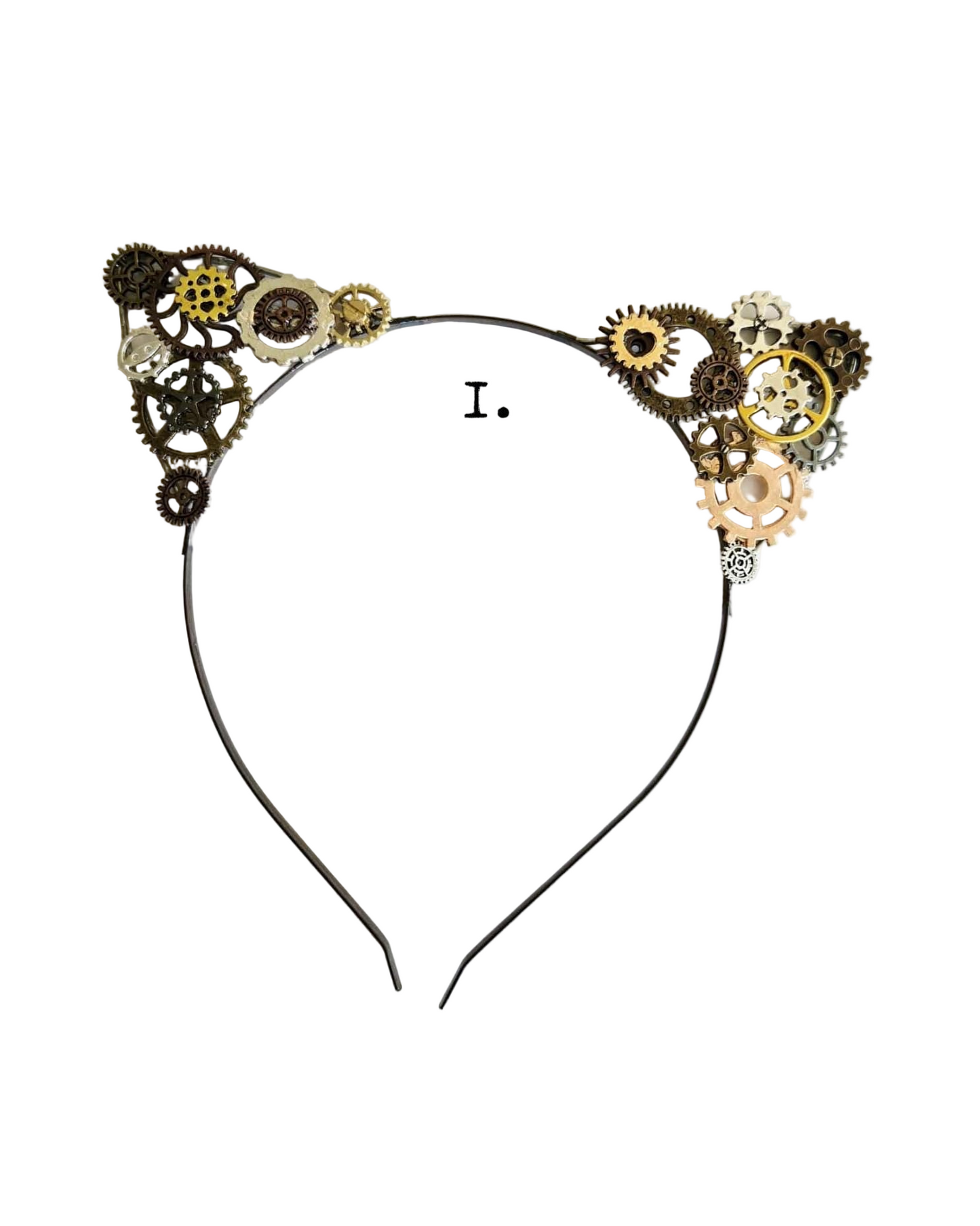 Steampunk Cat Ears Headband with Gears: Halloween Cosplay Costume Accessory for Kitty Lovers