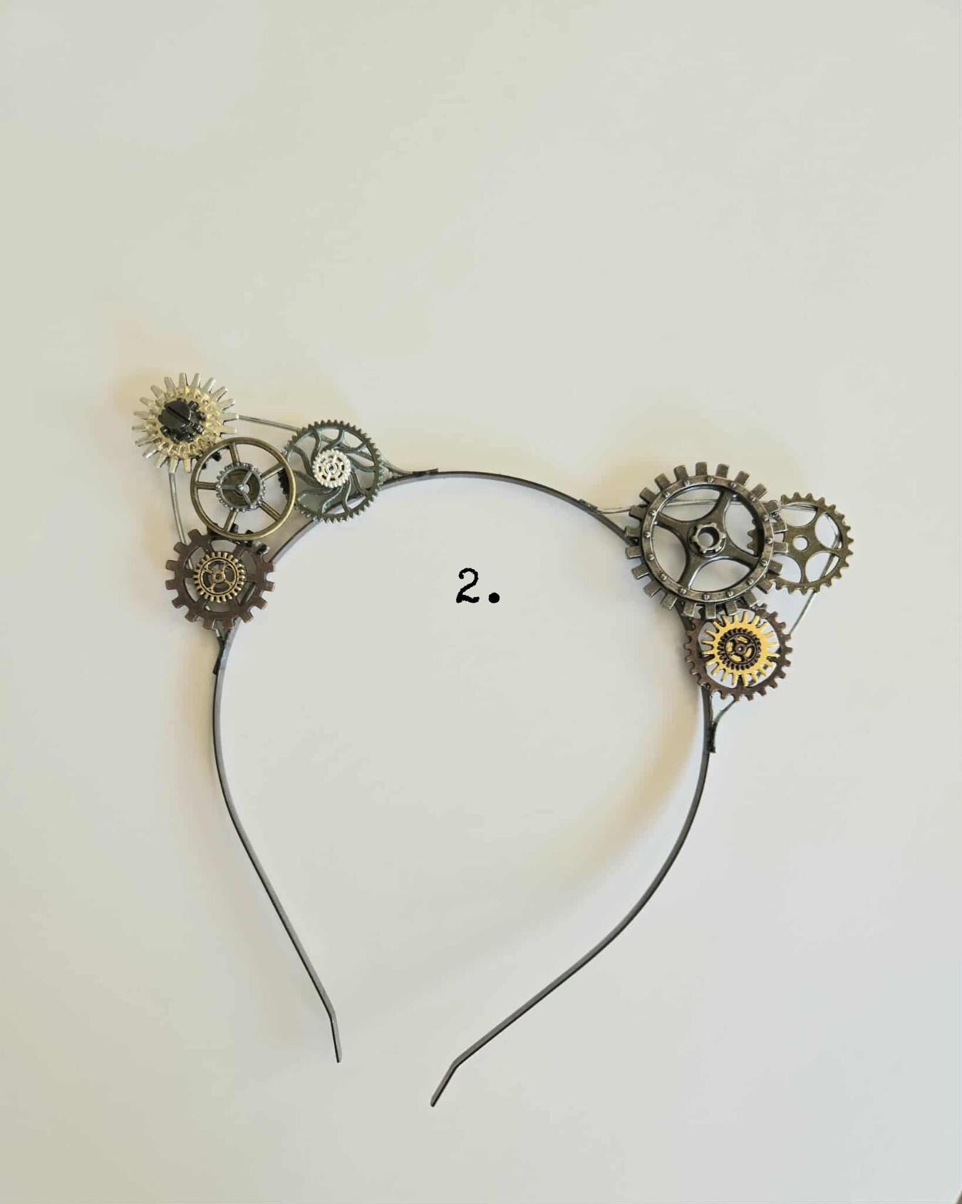 BESTSELLER Steampunk cat ears Headband with gears, cat cosplay metal headband cat costume