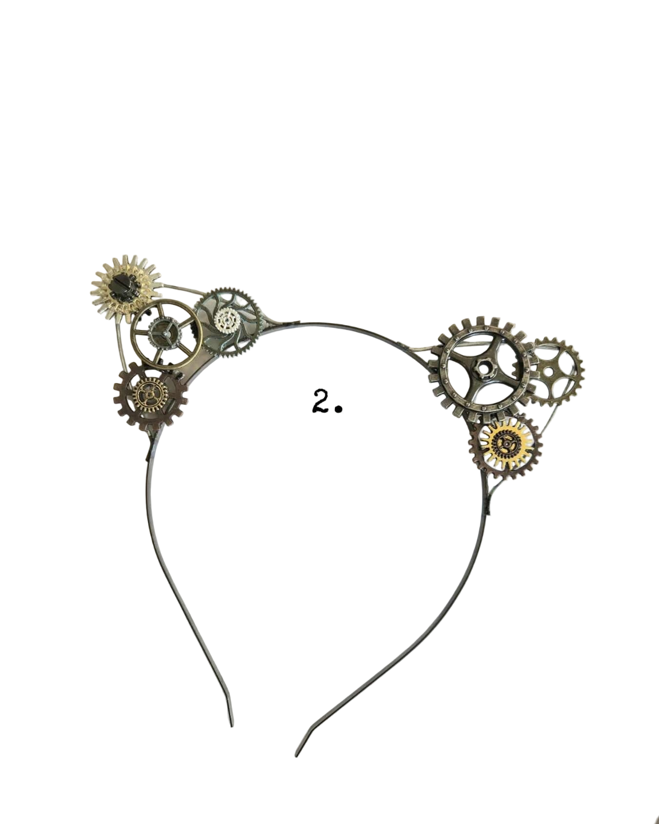 Steampunk Cat Ears Headband with Gears: Halloween Cosplay Costume Accessory for Kitty Lovers