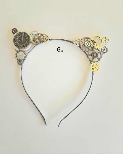 BESTSELLER Steampunk cat ears Headband with gears, cat cosplay metal headband cat costume