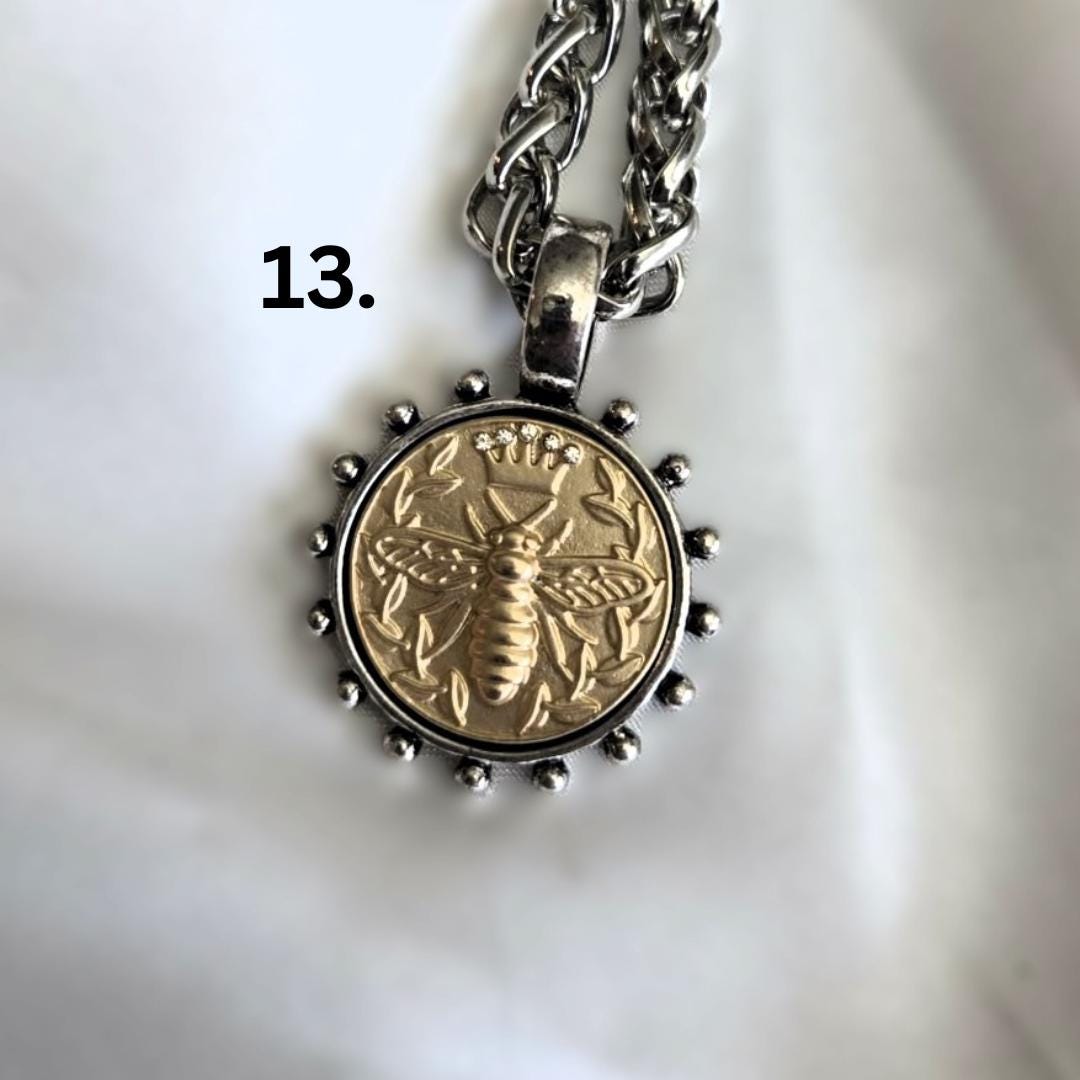 Queen Bee Pendant on Ball Chain Necklace, Handmade Personalized Necklace