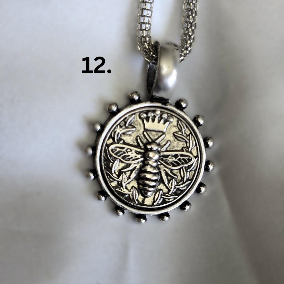 Queen Bee Pendant on Ball Chain Necklace, Handmade Personalized Necklace