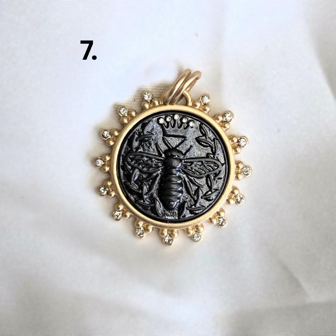 Queen Bee Pendant on Ball Chain Necklace, Handmade Personalized Necklace