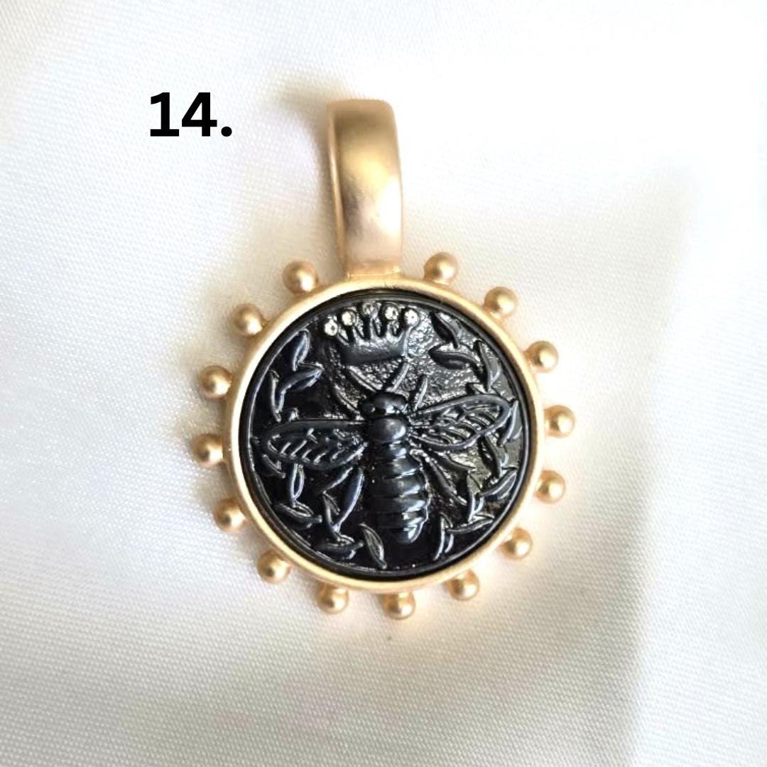 Queen Bee Pendant on Ball Chain Necklace, Handmade Personalized Necklace